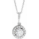 14K White 5/8 CTW Diamond Halo-Style 18 Necklace - 8530460001P photo
