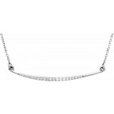 14K White 1/8 CTW Diamond Curved Bar 16 Necklace - 862916000P photo