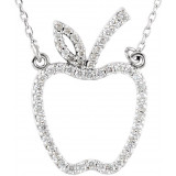 14K White 1/5 CTW Diamond Apple 16 Necklace - 8584260000P photo
