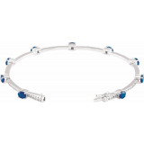 14K White Sapphire & 3/4 CTW Diamond Line Bracelet - 68934278P photo 2