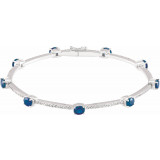 14K White Sapphire & 3/4 CTW Diamond Line Bracelet - 68934278P photo