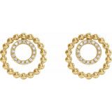 14K Yellow  1/10 CTW Diamond Beaded Circle Earrings - 653412600P photo 2