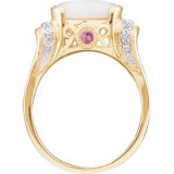 14K Yellow Opal, Pink Tourmaline & 1/6 CTW Diamond Ring - 64556200400P photo 2