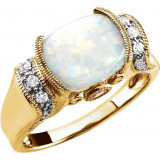 14K Yellow Opal, Pink Tourmaline & 1/6 CTW Diamond Ring - 64556200400P photo