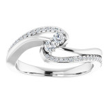14K White 1/4 CTW Diamond Two Stone Ring - 65222360000P photo 3