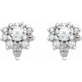 14K White 1/2 CTW Diamond Earrings - 869506005P photo 2