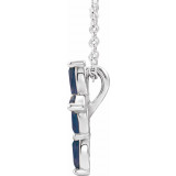 14K White Blue Sapphire Cross Necklace - R423776130P photo 2