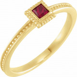 14K Yellow Ruby Stackable Family Ring - 715186021P photo
