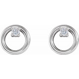 14K White .06 CTW Diamond Circle Earrings - 86688600P photo 2