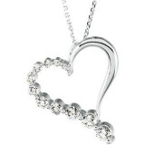 14K White 1 CTW Diamond Journey Heart 18 Necklace - 69023658381P photo