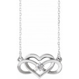 14K White 1/10 CTW Diamond Infinity-Inspired Heart 16-18 Necklace - 86677600P photo