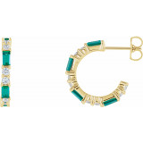 14K Yellow Emerald & 1/2 CTW Diamond Earrings - 86789637P photo