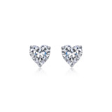 Lafonn Platinum Heart Solitaire Stud Earrings - E0520CLP00 photo