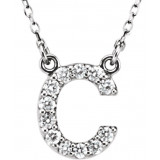 14K White Initial C 1/8 CTW Diamond 16 Necklace - 67311102P photo
