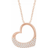 14K Rose 1/5 CTW Diamond Heart 16-18 Necklace - 65272160002P photo