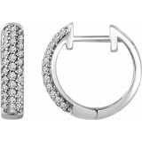 14K White 1/3 CTW Diamond Hoop Earrings - 65295560001P photo