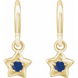 14K Yellow 3 mm Round September Youth Star Birthstone Earrings - 653420622P photo 2