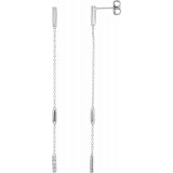 14K White 1/10 CTW Diamond Chain Earrings - 65233760000P photo