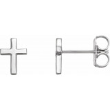 14K White 7.5 mm Cross Earrings - R17014605P photo