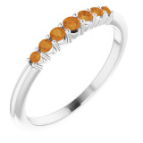 14K White Citrine Stackable Ring - 72022606P photo