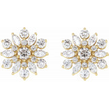 14K Yellow 1 CTW Diamond Earrings - 86947601P photo 2