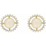 14K Yellow Opal & 1/8 CTW Diamond Earrings - 86657606P photo 2