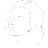 14K Yellow Blue Sapphire Floral-Inspired J-Hoop Earrings - 868156019P photo 3