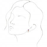 14K Rose Amethyst Floral-Inspired J-Hoop Earrings - 868156031P photo 3