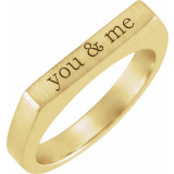 14K Yellow 3 mm Engravable Stackable Ring - 50468296591P photo 3