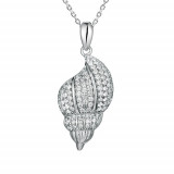 Alamea Sterling Silver and CZ  Shell Pendant photo