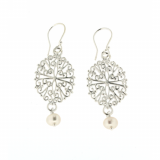 Southern Gates Sterling Silver Sterling Filigree Pearl Earrings photo