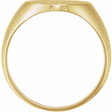 14K Yellow 16x14 mm Oval Signet Ring - 9320113048P photo 2