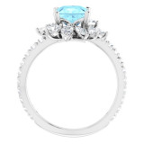 14K White Aquamarine & 1 1/6 CTW Diamond Ring - 72062600P photo 2