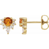 14K Yellow Citrine & 1/6 CTW Diamond Earrings - 869506032P photo