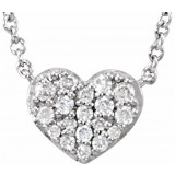 14K White 1/10 CTW Diamond Heart 18 Necklace - 68662100P photo