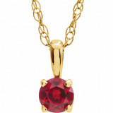 14K Yellow 3 mm Round Ruby Youth Birthstone 14 Necklace - 2839370068P photo