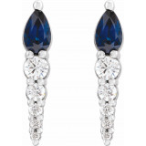 14K White Blue Sapphire & 1/4 CTW Diamond Earrings - 870256011P photo 2