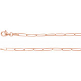 14K Rose 2.6 mm Elongated Link Chain 7 Bracelet - CH1094610P photo