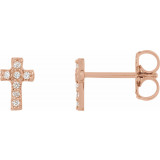 14K Rose .06 CTW Diamond Cross Earrings - R17013611P photo